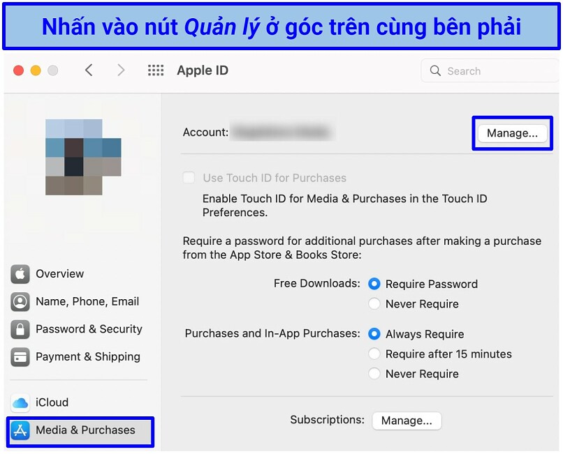  Ảnh chụp màn hình cửa sổ ID Apple của Mac