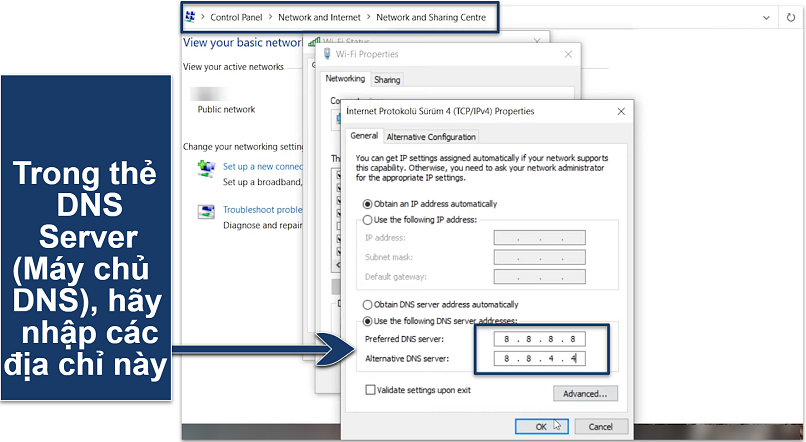 Screenshot of DNS settings to fix LoL lag