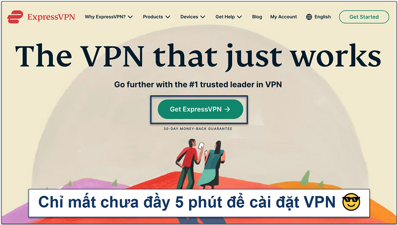 A screenshot of ExpressVPN's website homepage