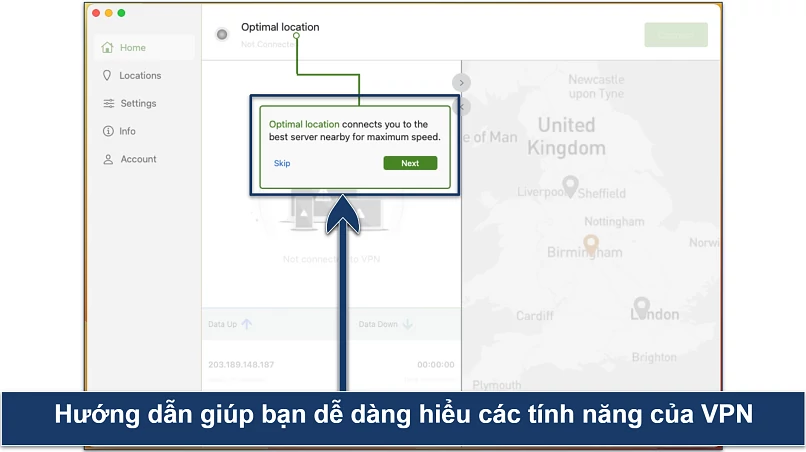 Ảnh chụp hướng dẫn cho người mới trong mục IPVanish